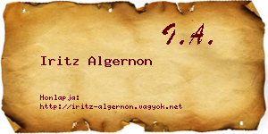 Iritz Algernon névjegykártya